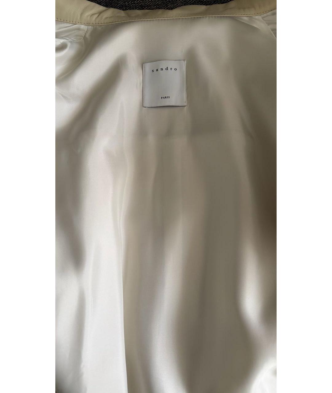 SANDRO Бежевая кожаная куртка, фото 3