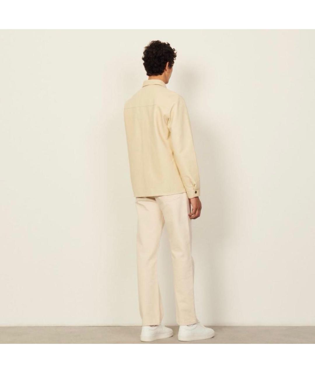 SANDRO Бежевая кожаная куртка, фото 2