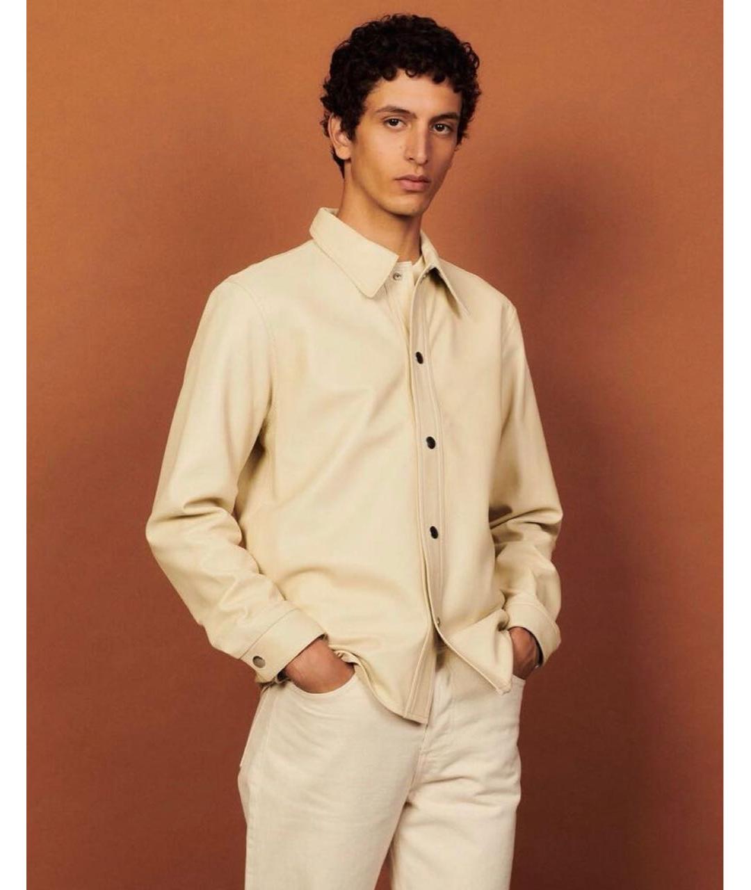 SANDRO Бежевая кожаная куртка, фото 5