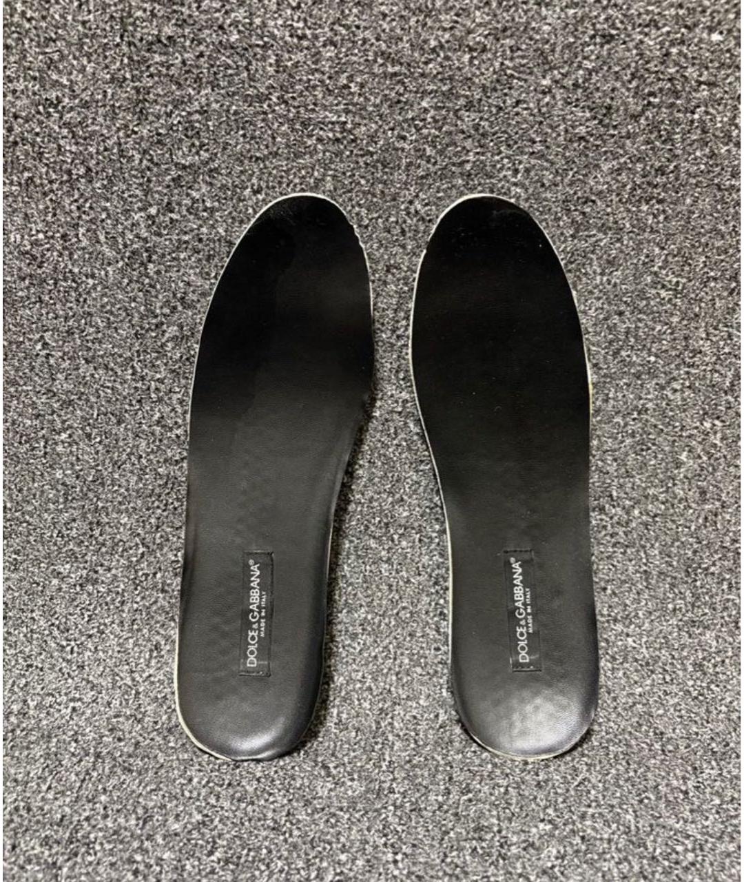 DOLCE&GABBANA Черные низкие кроссовки / кеды из искусственной кожи, фото 6