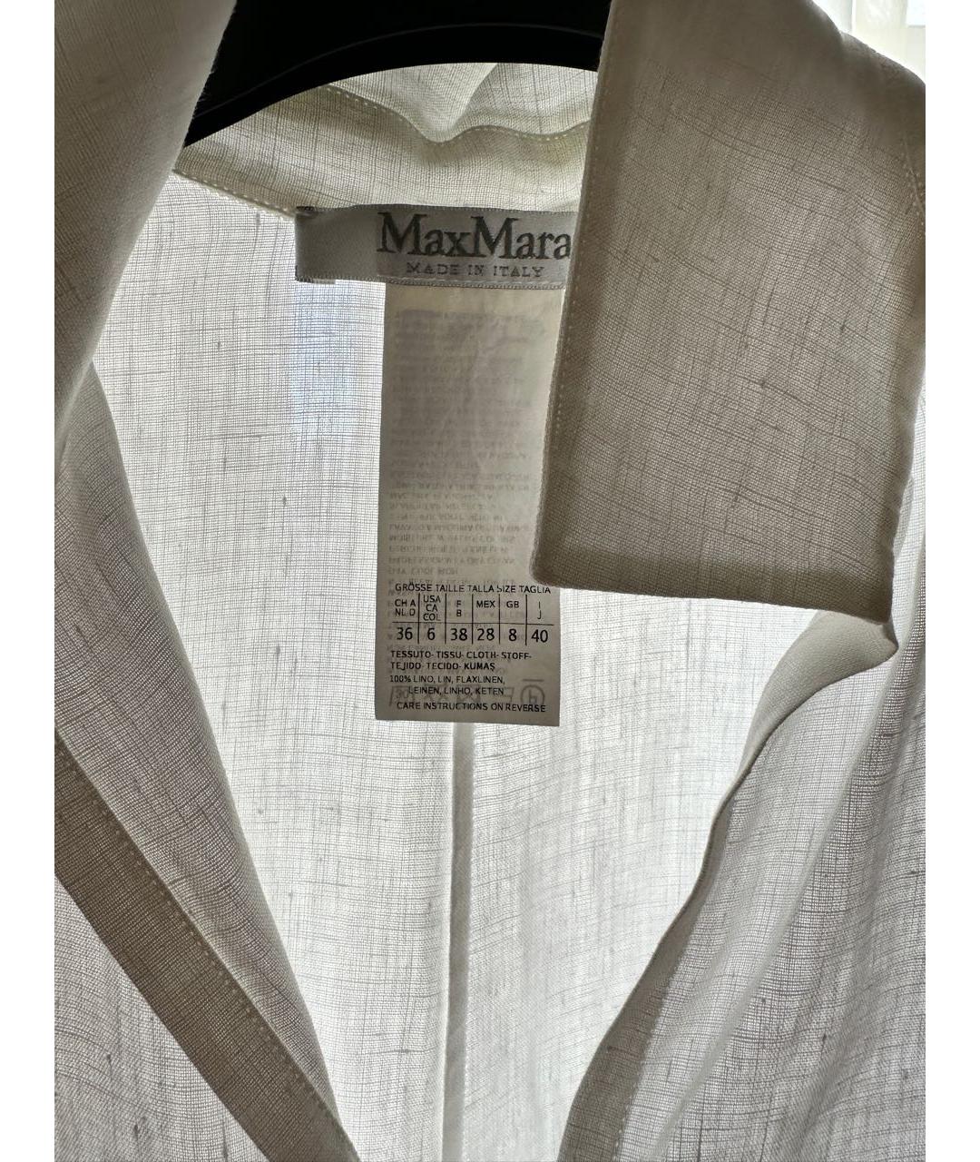 'S MAX MARA Белая льняная блузы, фото 3