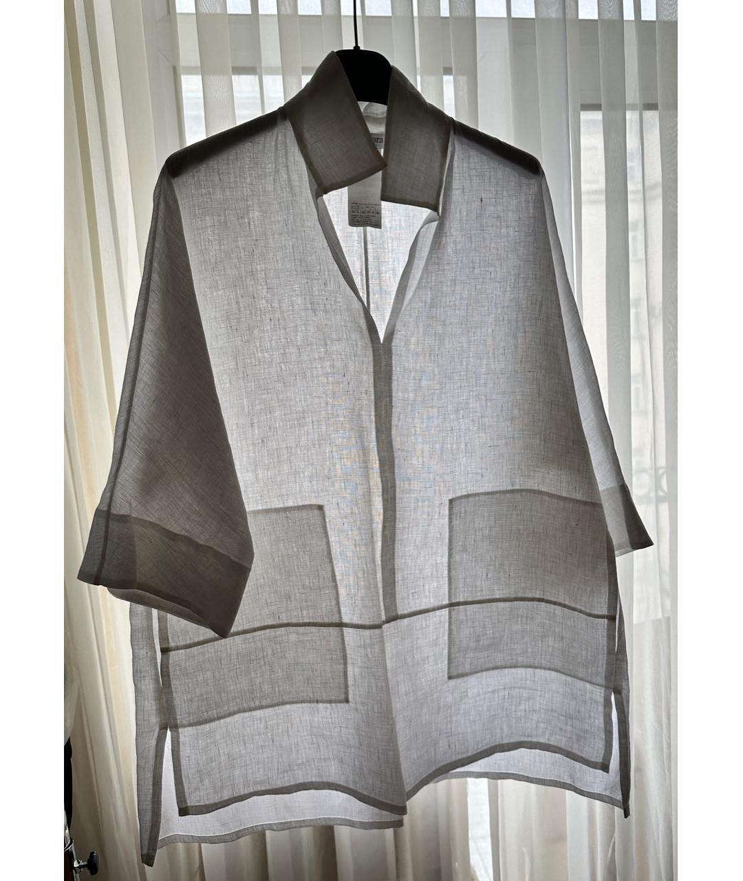 'S MAX MARA Белая льняная блузы, фото 8