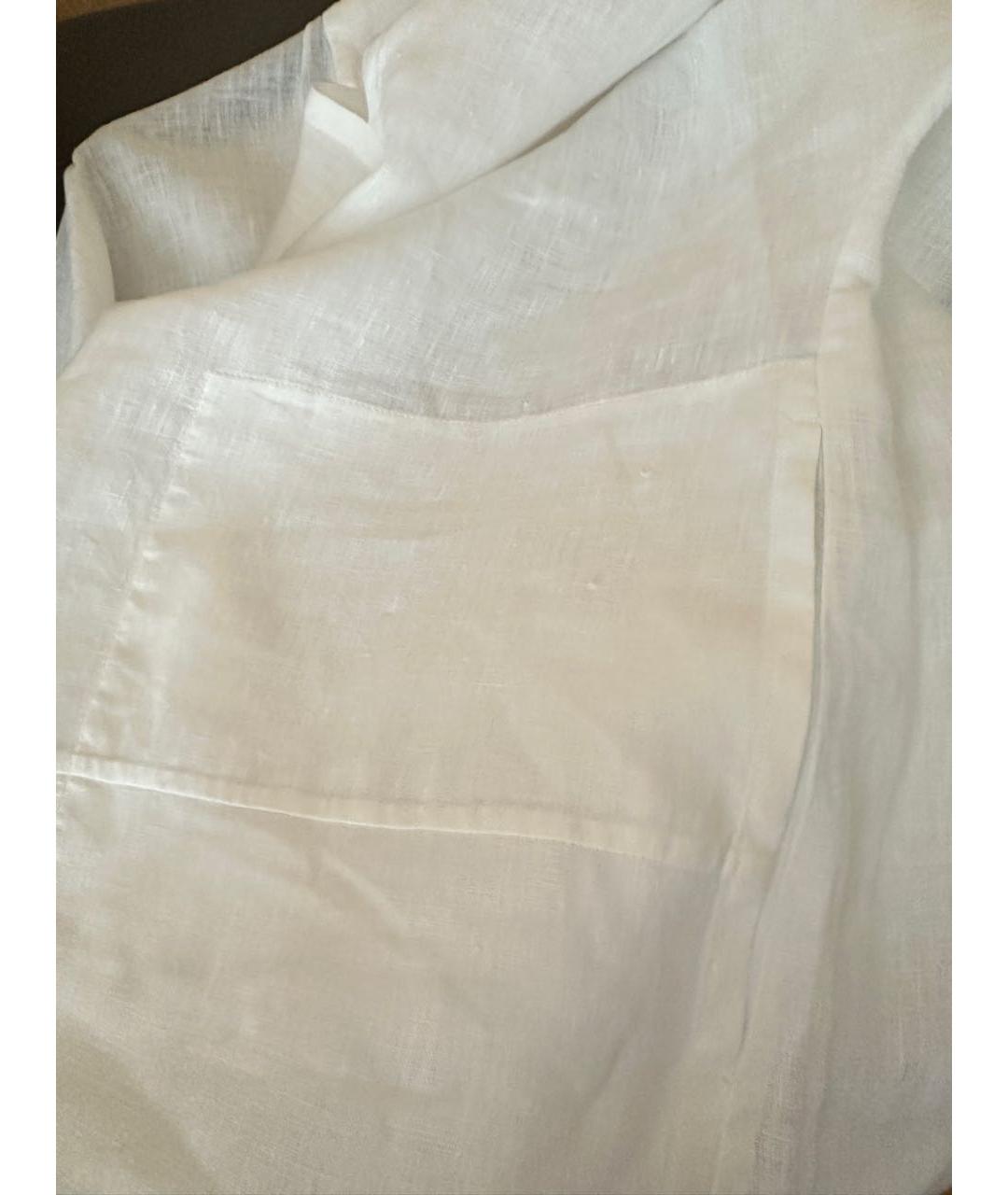 'S MAX MARA Белая льняная блузы, фото 5