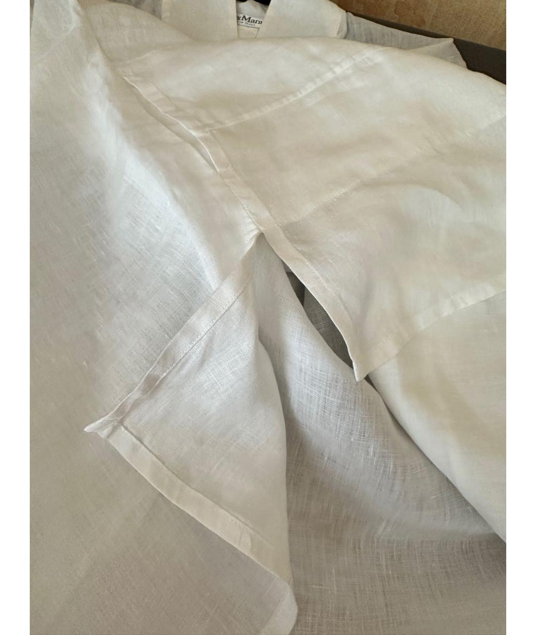 'S MAX MARA Белая льняная блузы, фото 4