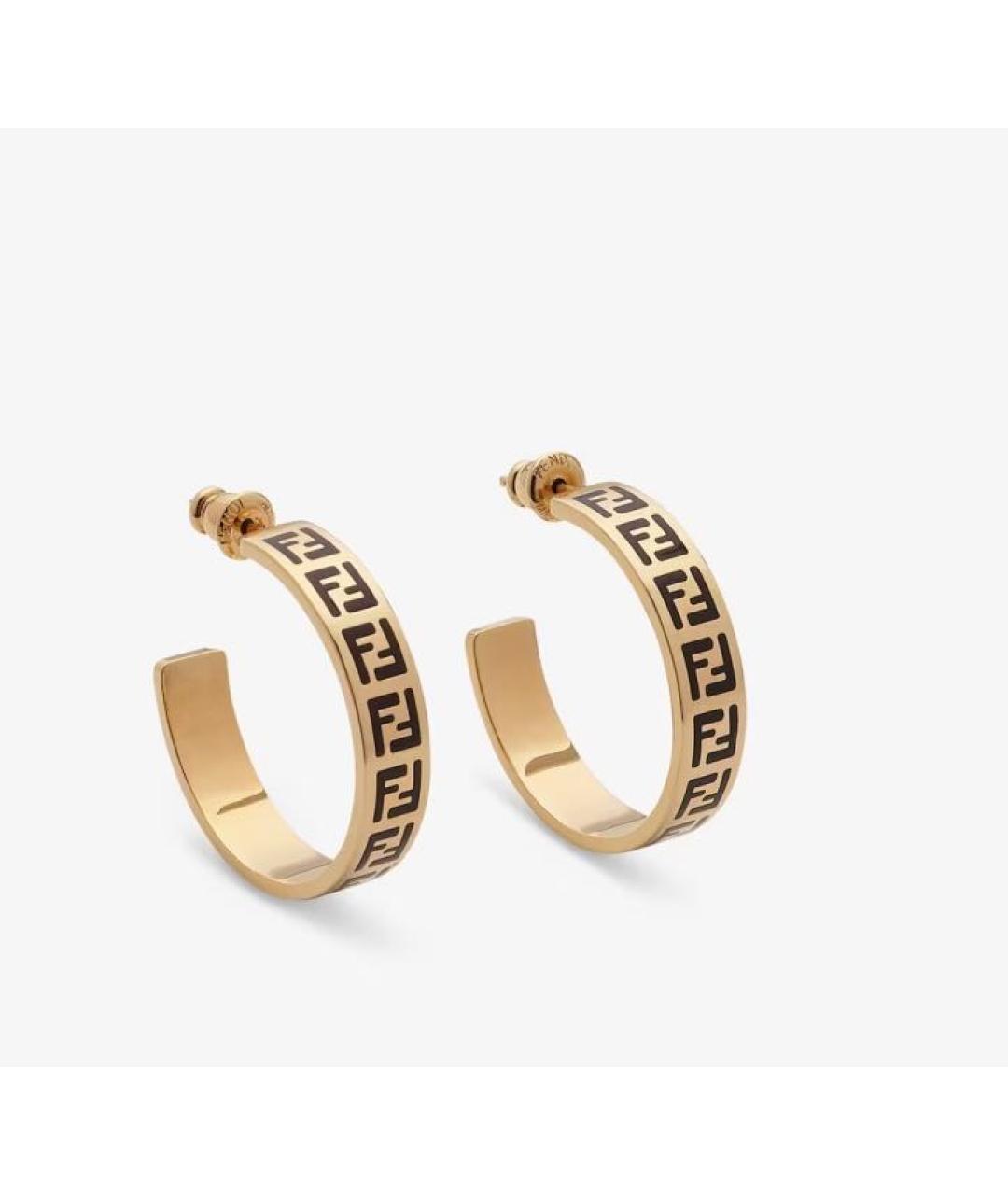 FENDI Золотые металлические серьги, фото 6