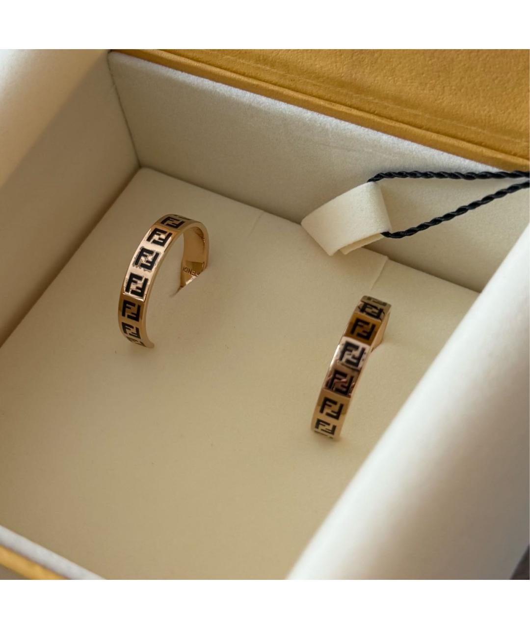 FENDI Золотые металлические серьги, фото 5