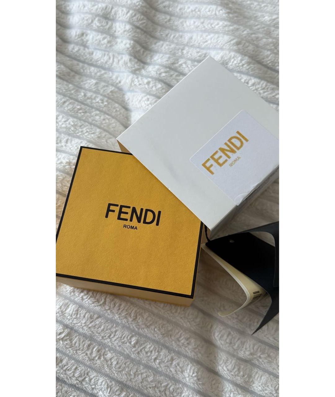 FENDI Золотые металлические серьги, фото 4