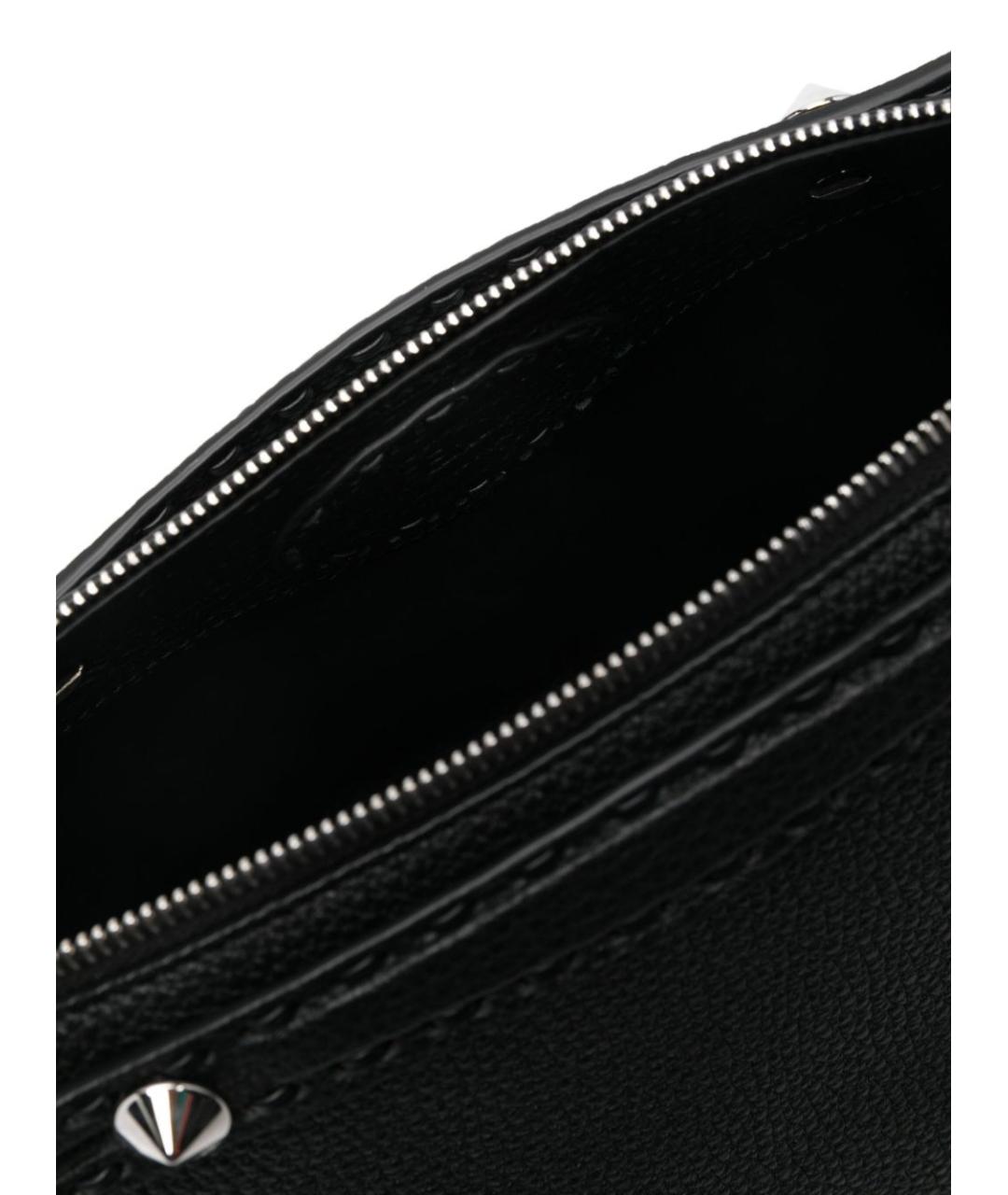 FENDI Черная кожаная сумка тоут, фото 3