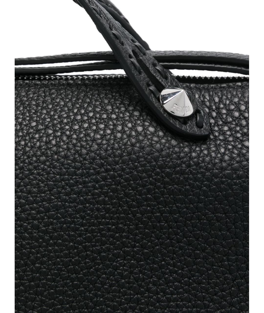 FENDI Черная кожаная сумка тоут, фото 4