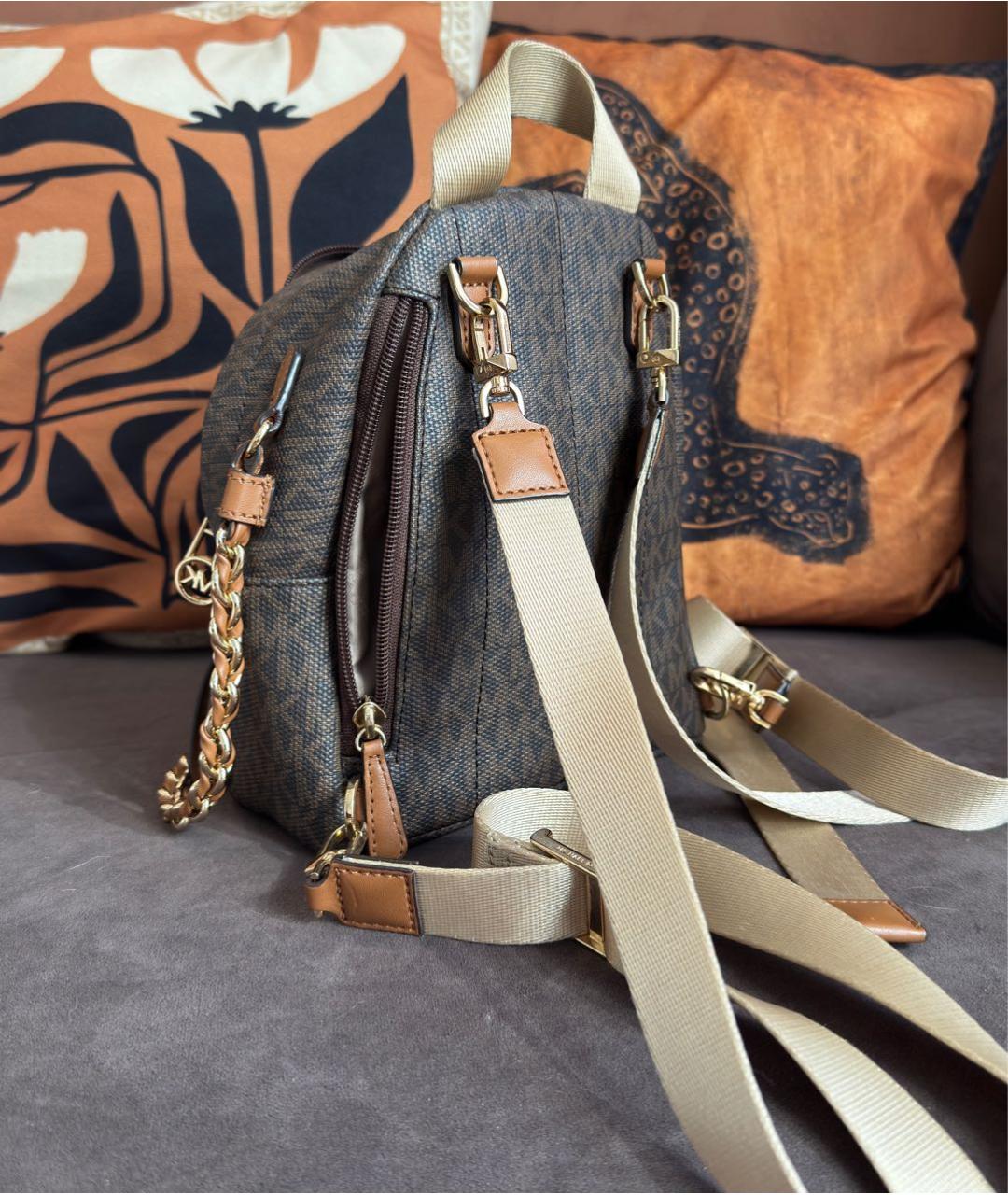 MICHAEL KORS Коричневый хлопковый рюкзак, фото 3