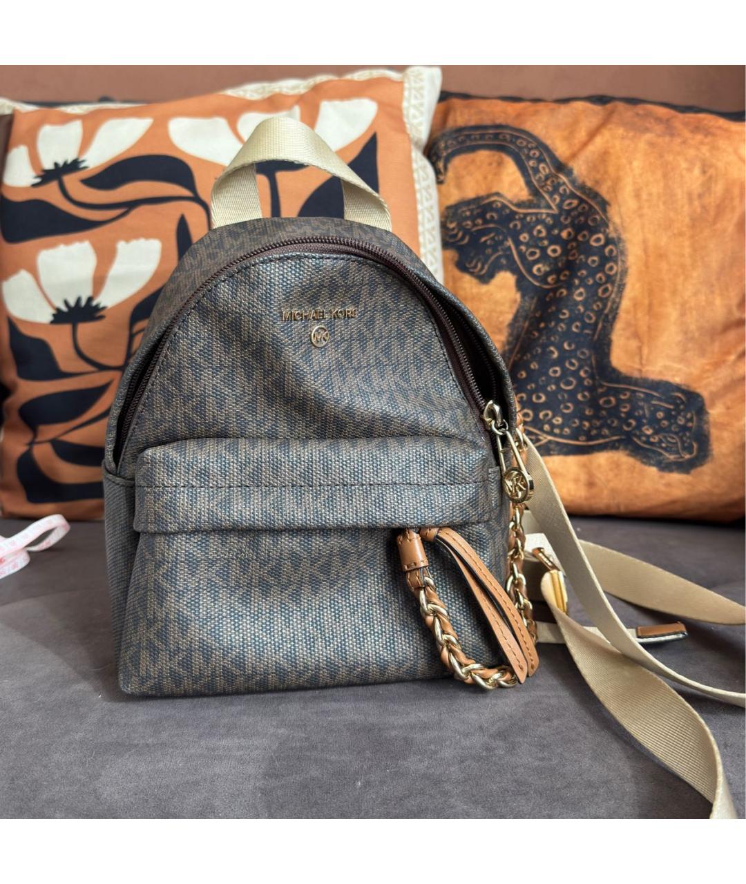 MICHAEL KORS Коричневый хлопковый рюкзак, фото 5