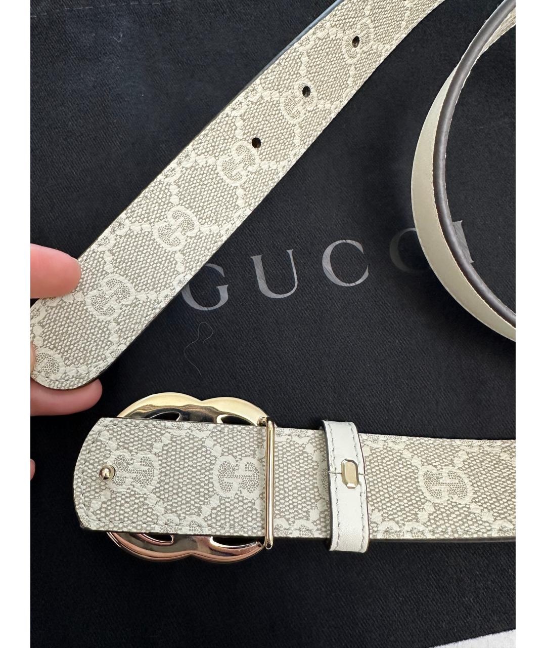 GUCCI Белый кожаный ремень, фото 2