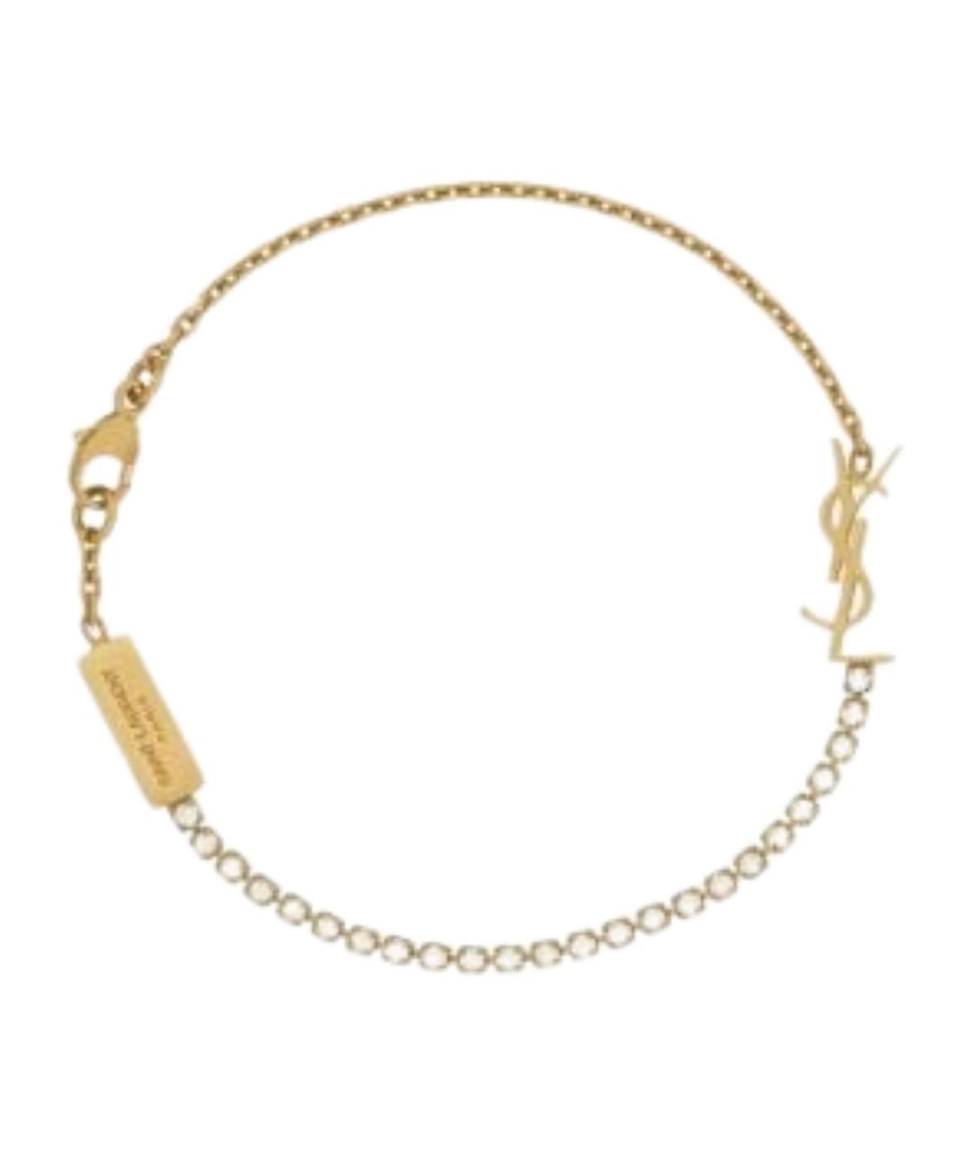 SAINT LAURENT Золотой металлический браслет, фото 1