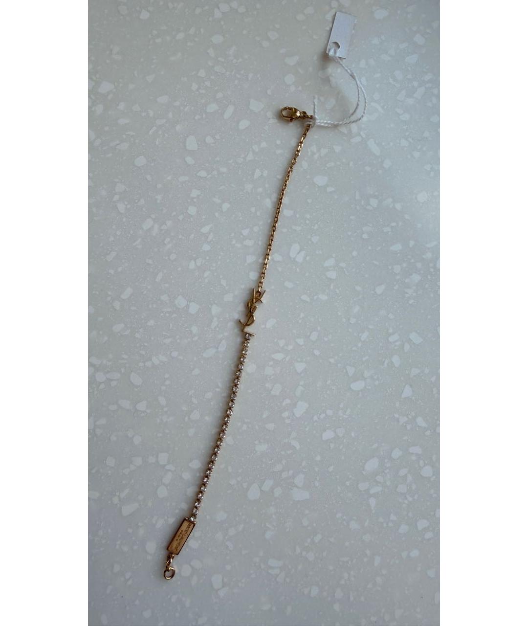 SAINT LAURENT Золотой металлический браслет, фото 3