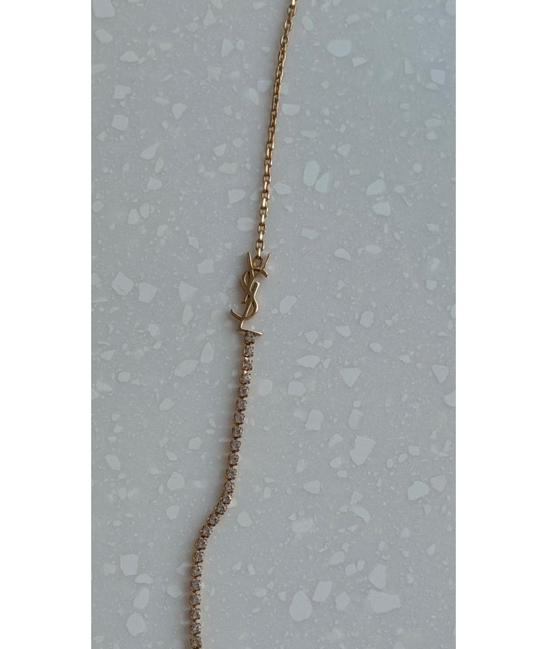 SAINT LAURENT Золотой металлический браслет, фото 2