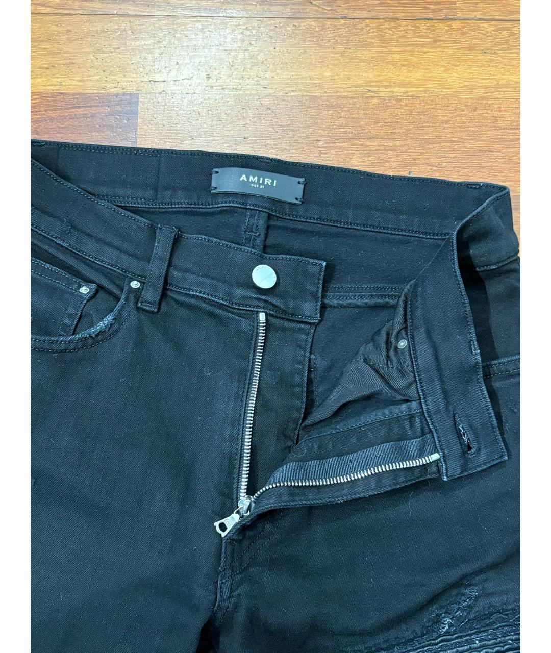 AMIRI Черные хлопко-эластановые джинсы скинни, фото 4