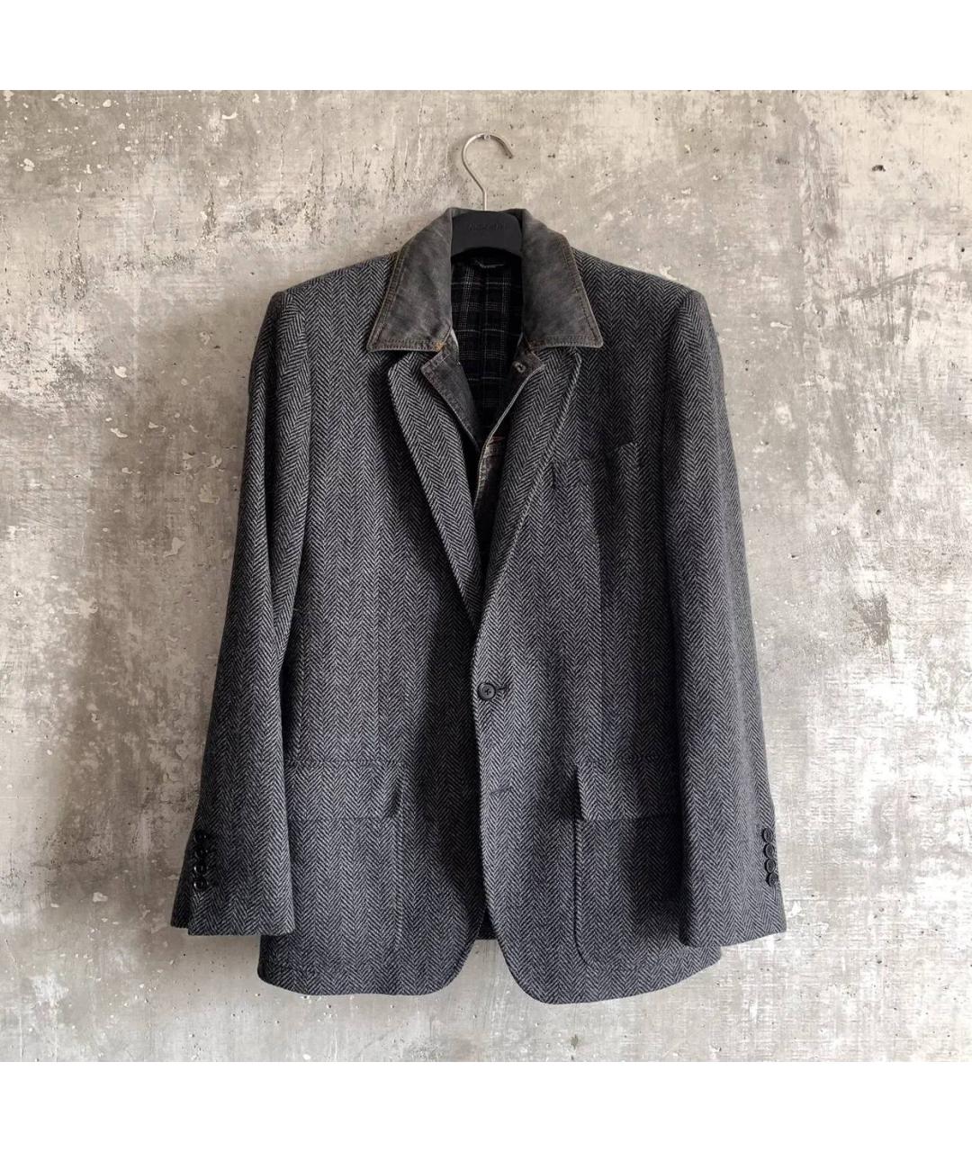 DOLCE&GABBANA Серый шерстяной пиджак, фото 7