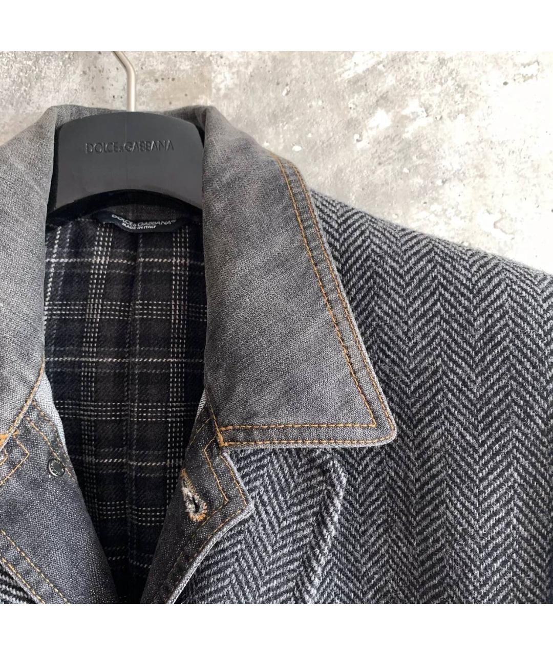 DOLCE&GABBANA Серый шерстяной пиджак, фото 4