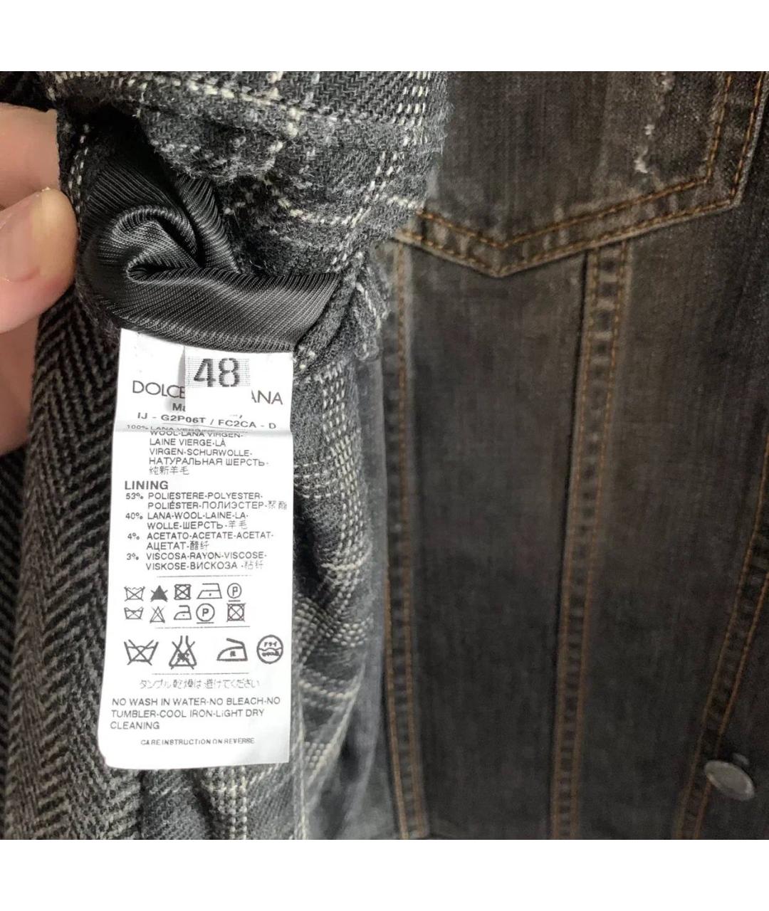 DOLCE&GABBANA Серый шерстяной пиджак, фото 6