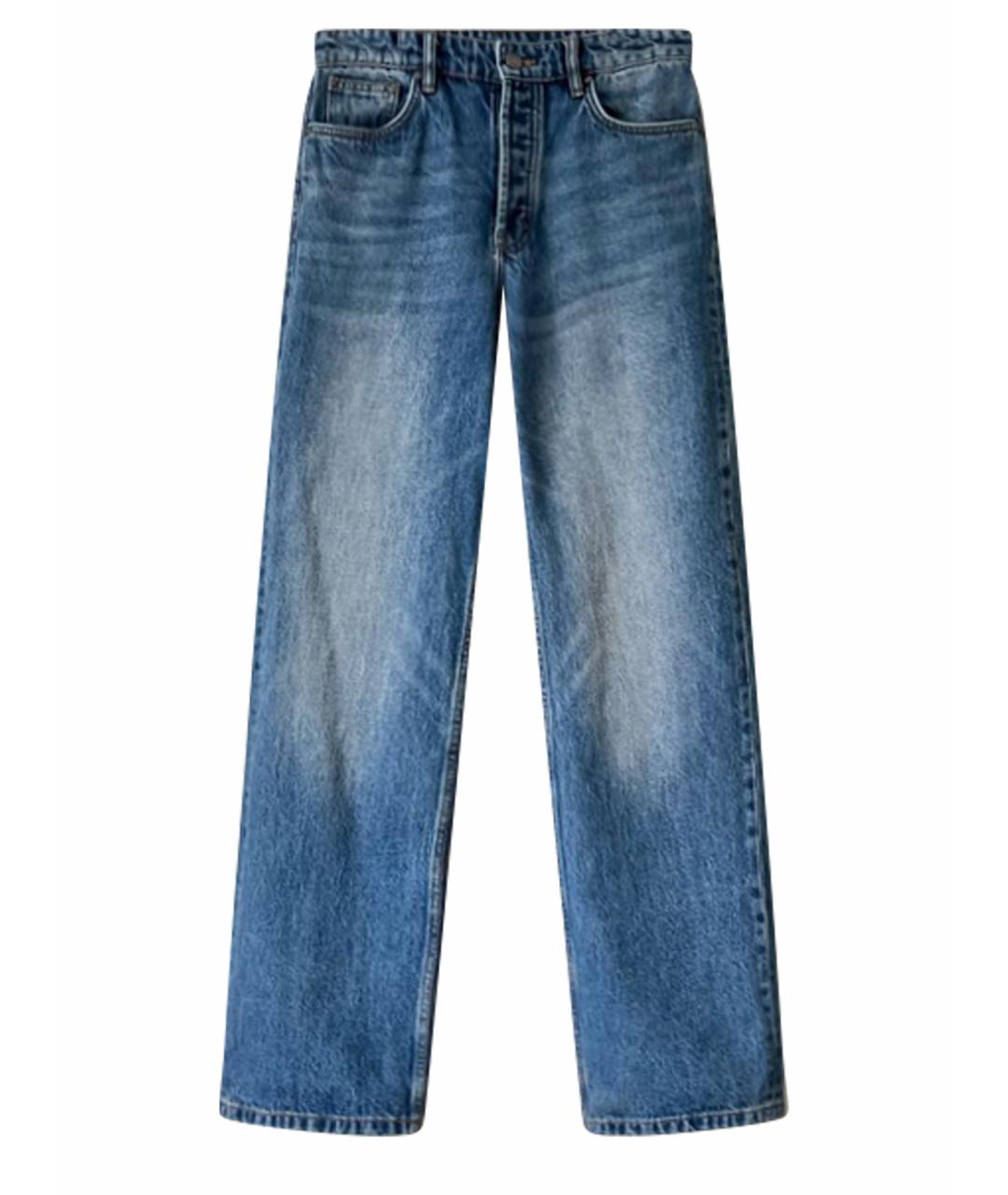 12 STOREEZ Голубые хлопковые прямые джинсы, фото 1