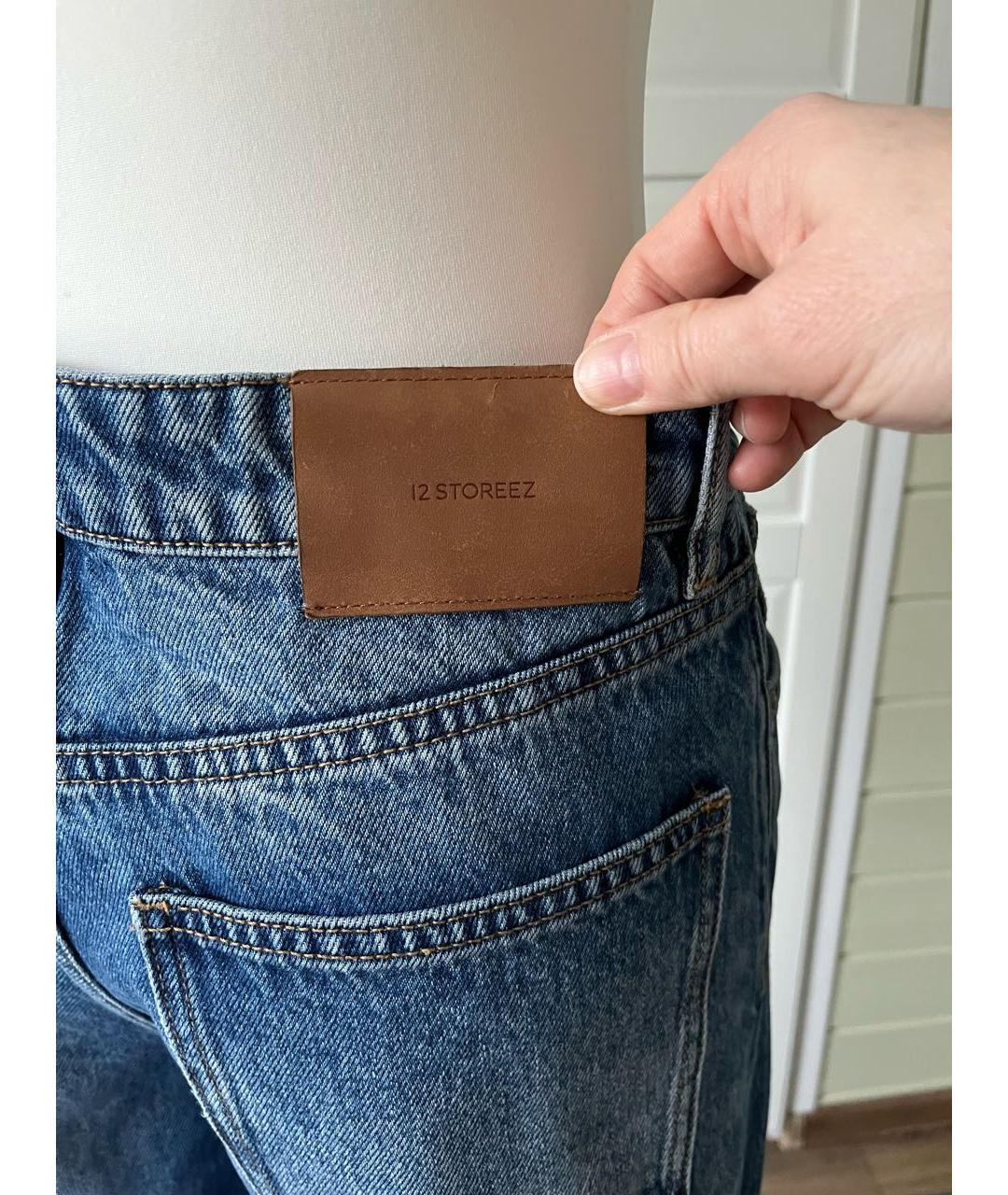 12 STOREEZ Голубые хлопковые прямые джинсы, фото 4