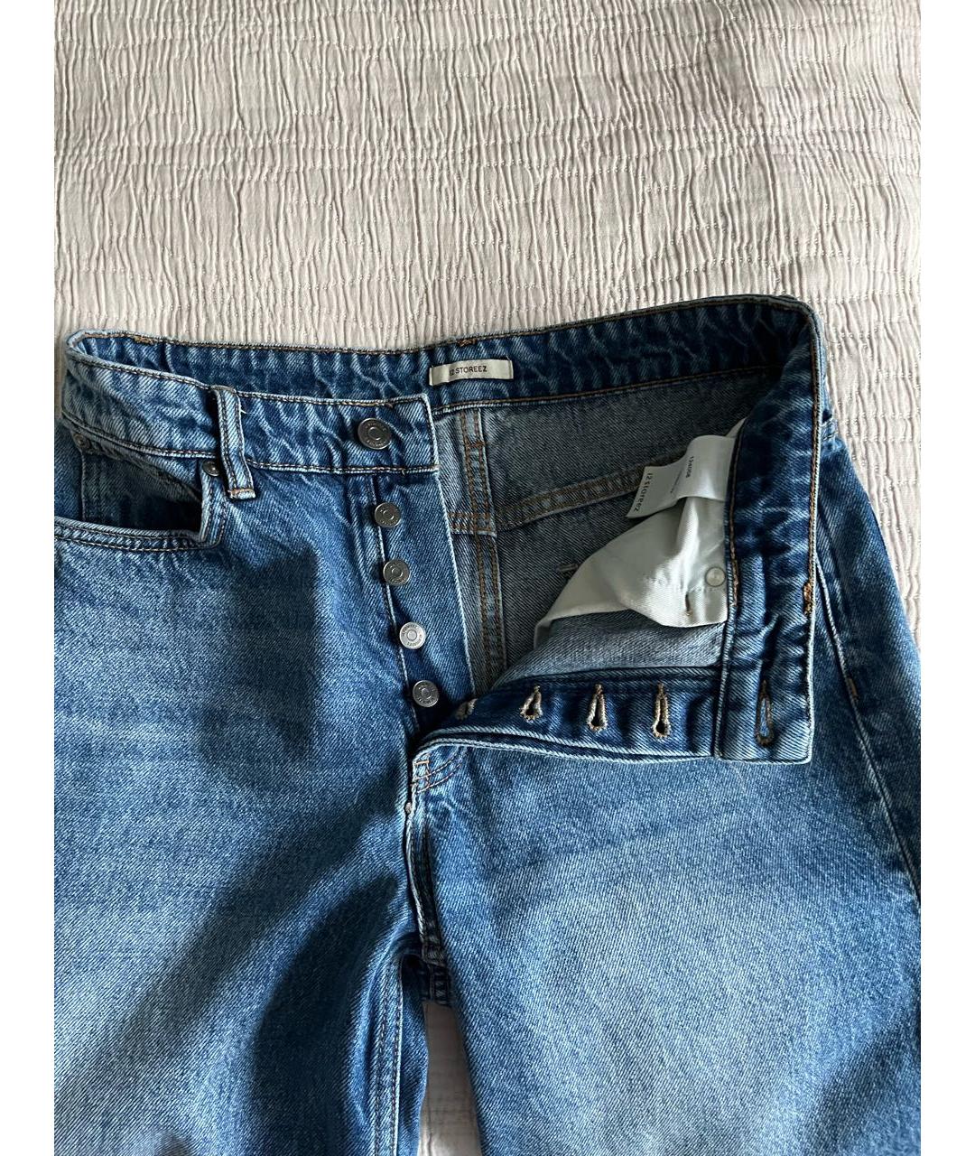 12 STOREEZ Голубые хлопковые прямые джинсы, фото 5