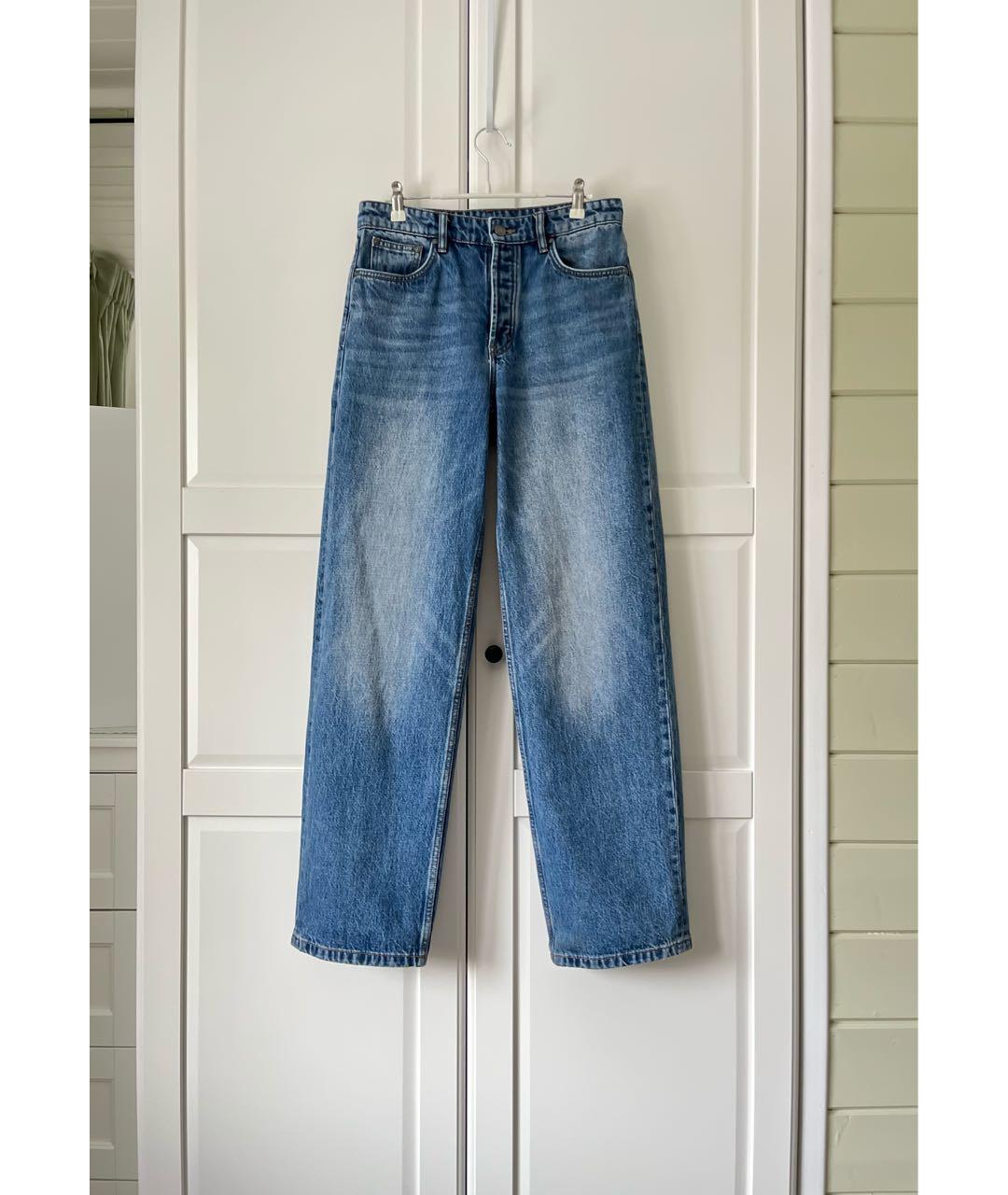 12 STOREEZ Голубые хлопковые прямые джинсы, фото 9