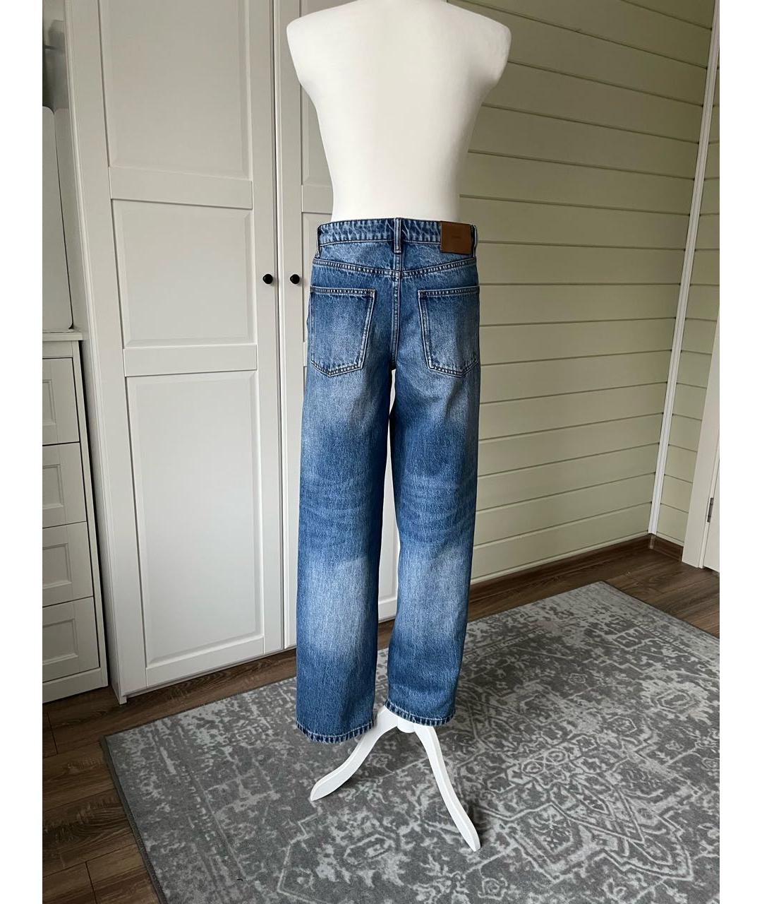 12 STOREEZ Голубые хлопковые прямые джинсы, фото 3