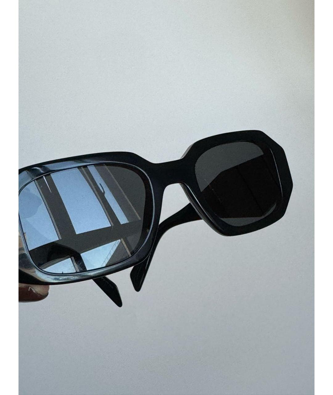 PRADA Черные пластиковые солнцезащитные очки, фото 7