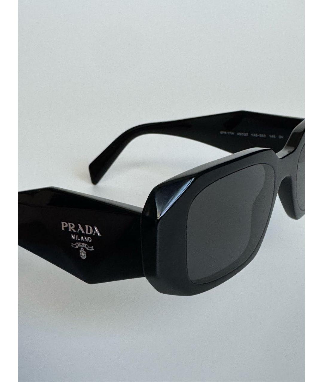 PRADA Черные пластиковые солнцезащитные очки, фото 3