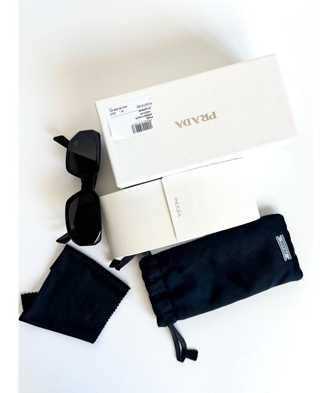 PRADA Черные пластиковые солнцезащитные очки, фото 4