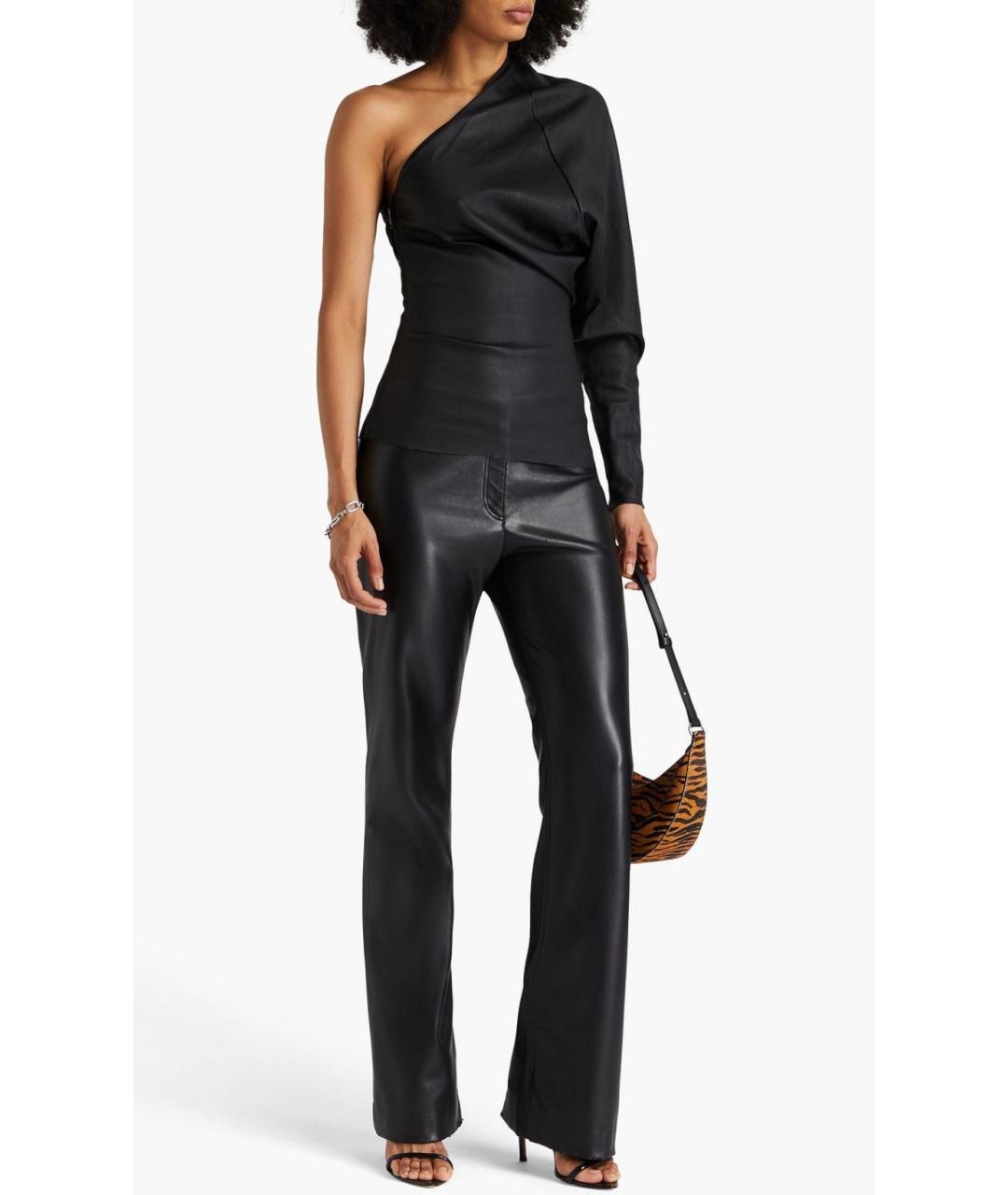 RICK OWENS Черная кожаная блузы, фото 2