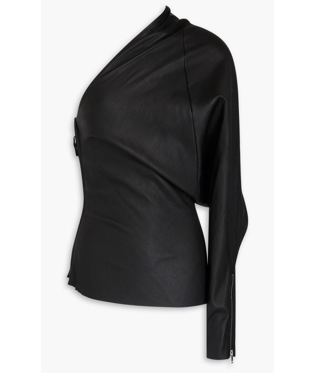 RICK OWENS Черная кожаная блузы, фото 4