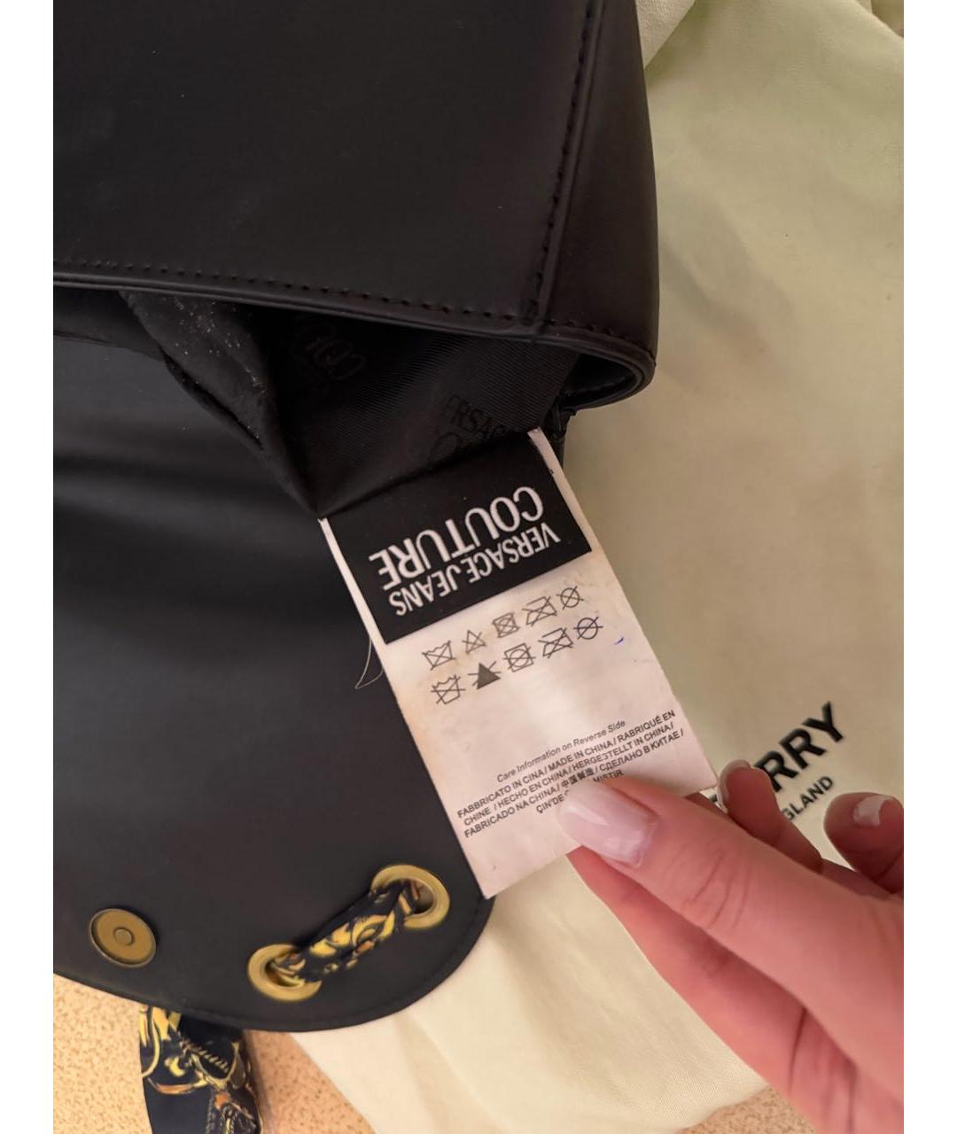 VERSACE JEANS COUTURE Черная кожаная сумка через плечо, фото 5