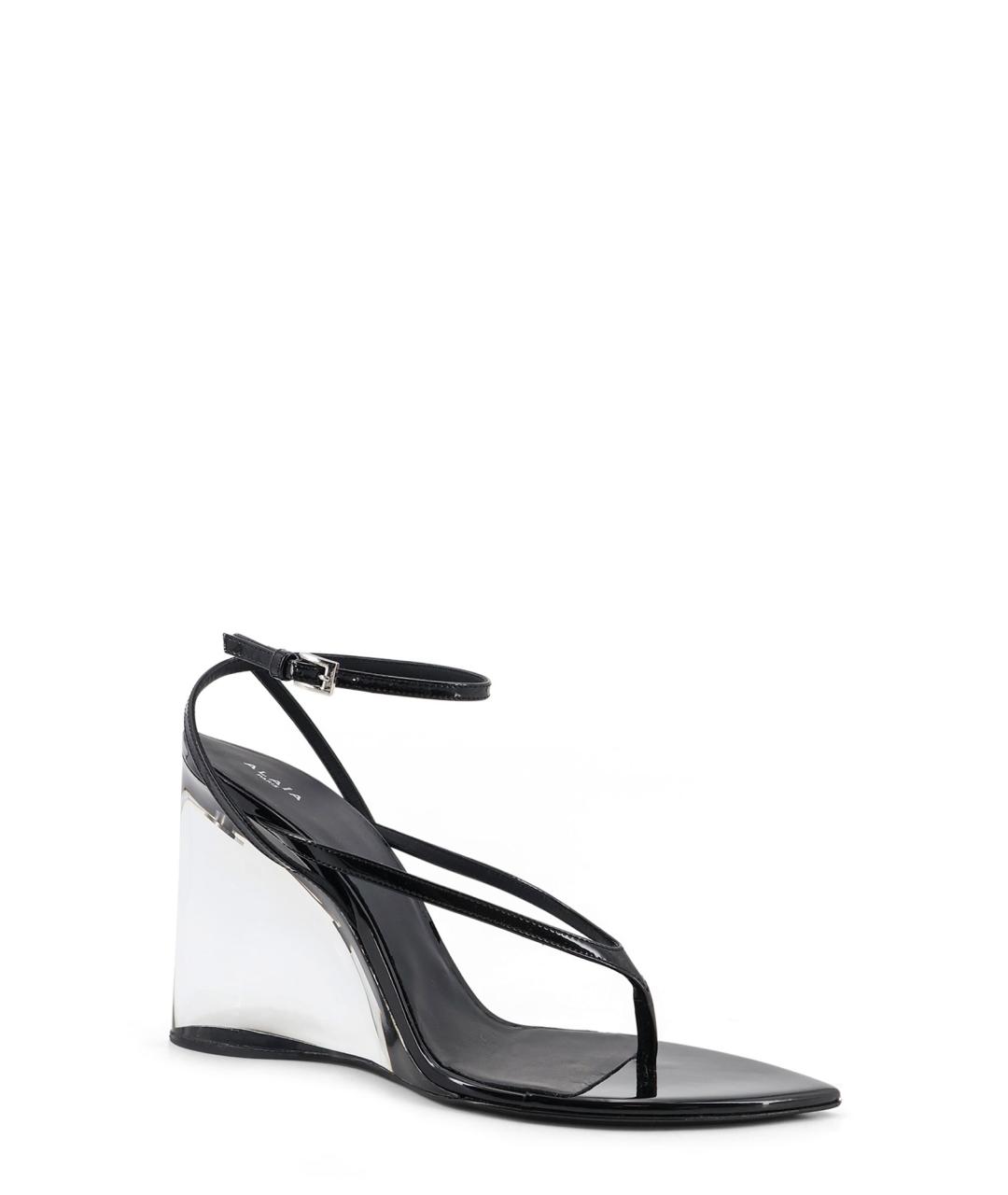 ALAIA Черные босоножки из лакированной кожи, фото 2