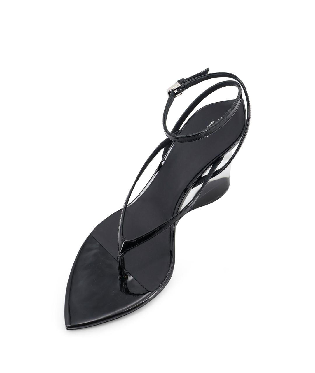 ALAIA Черные босоножки из лакированной кожи, фото 4