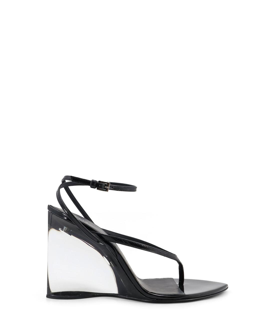 ALAIA Черные босоножки из лакированной кожи, фото 1