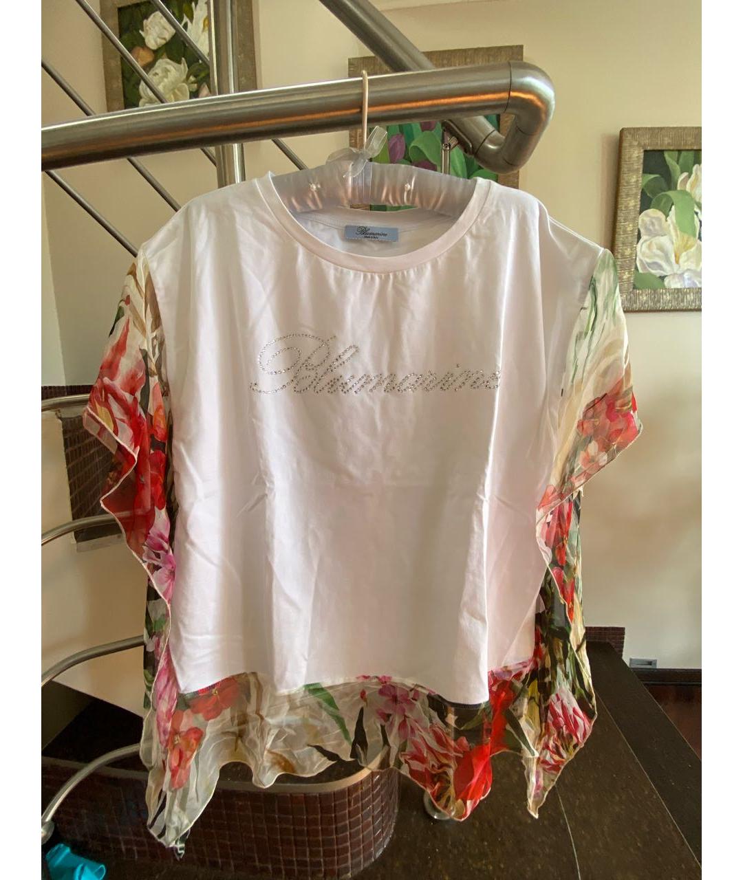 BLUMARINE Белая хлопковая майка, фото 5