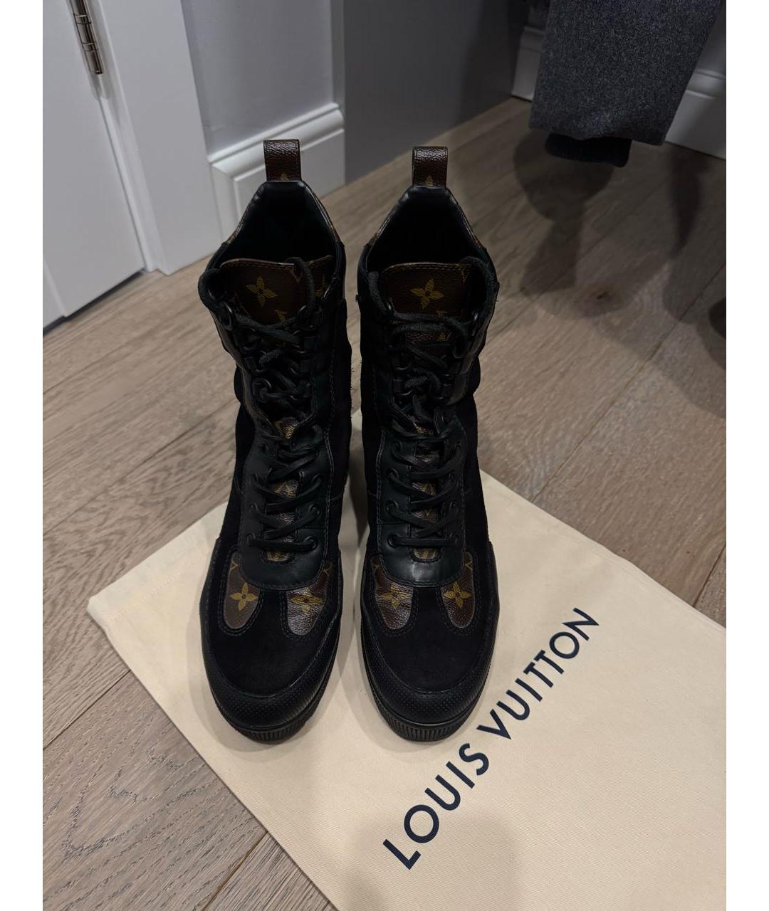 LOUIS VUITTON Черные кожаные ботинки, фото 2