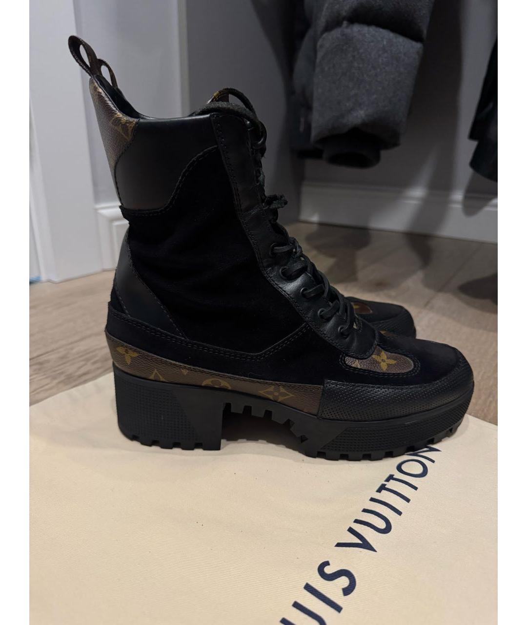 LOUIS VUITTON Черные кожаные ботинки, фото 8