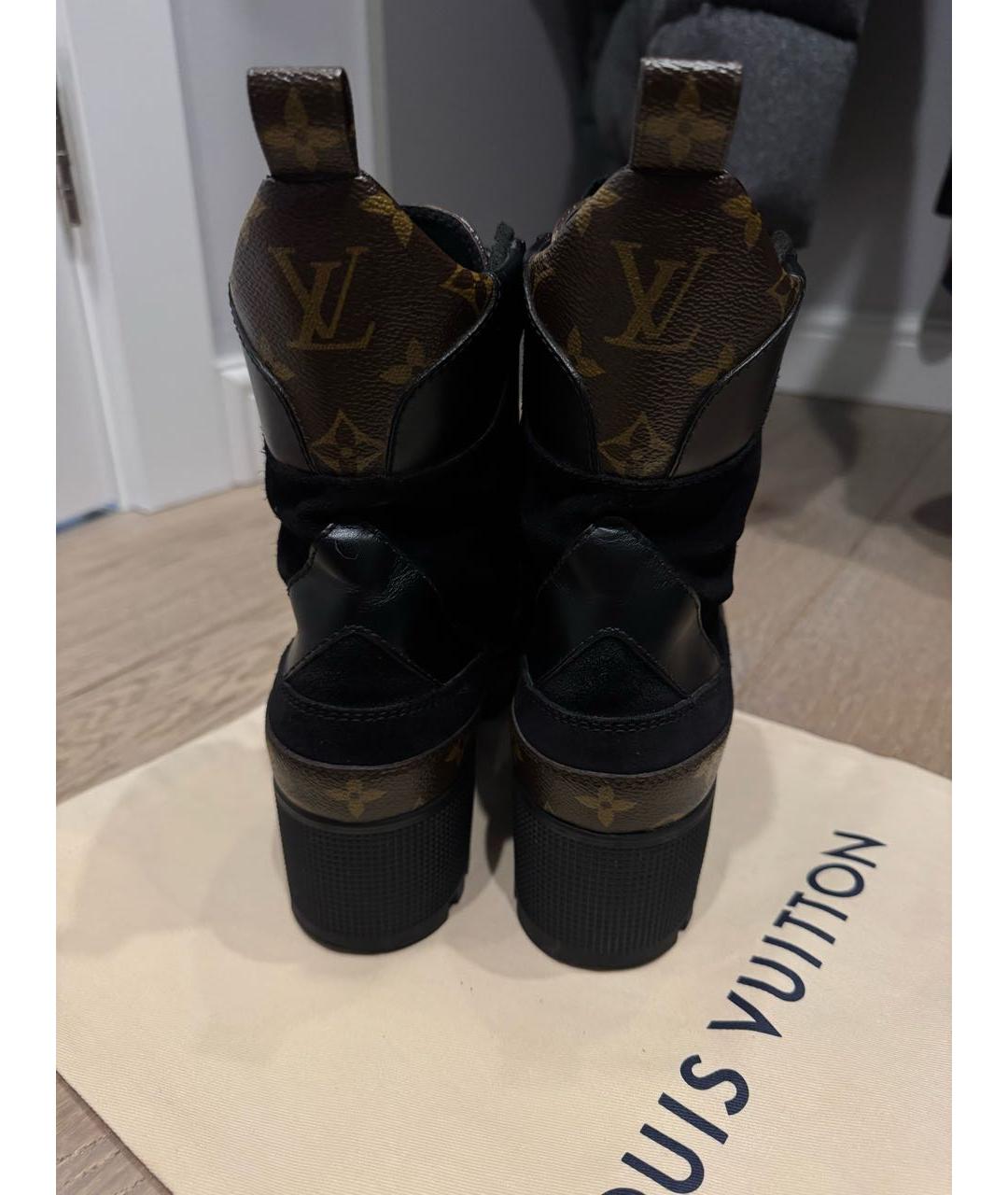 LOUIS VUITTON Черные кожаные ботинки, фото 4