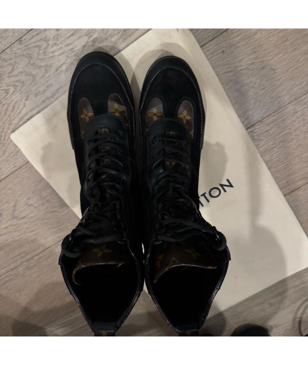 LOUIS VUITTON Черные кожаные ботинки, фото 3