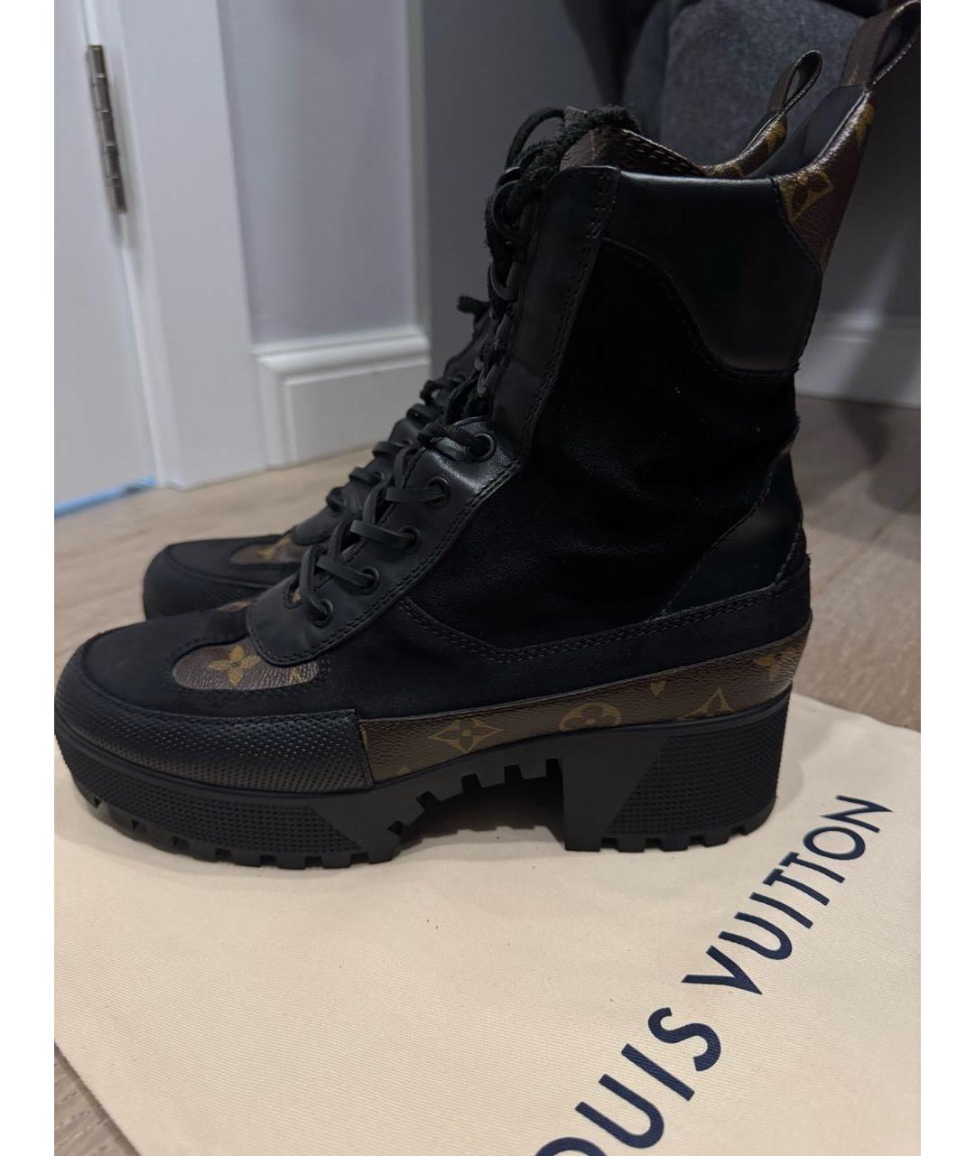 LOUIS VUITTON Черные кожаные ботинки, фото 6