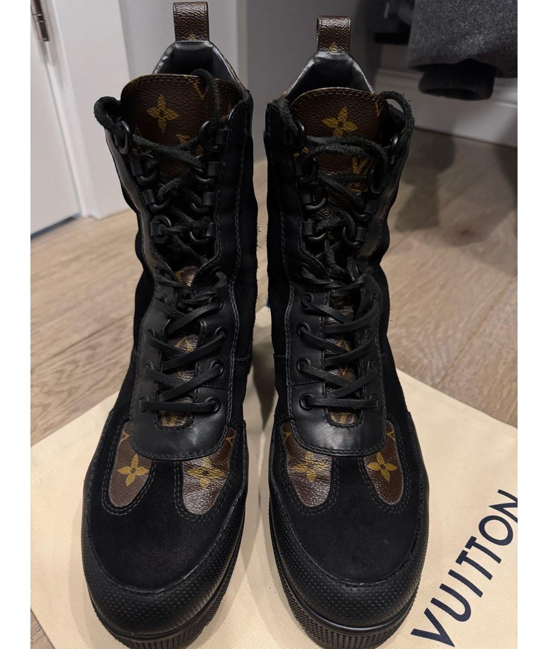 LOUIS VUITTON Черные кожаные ботинки, фото 5