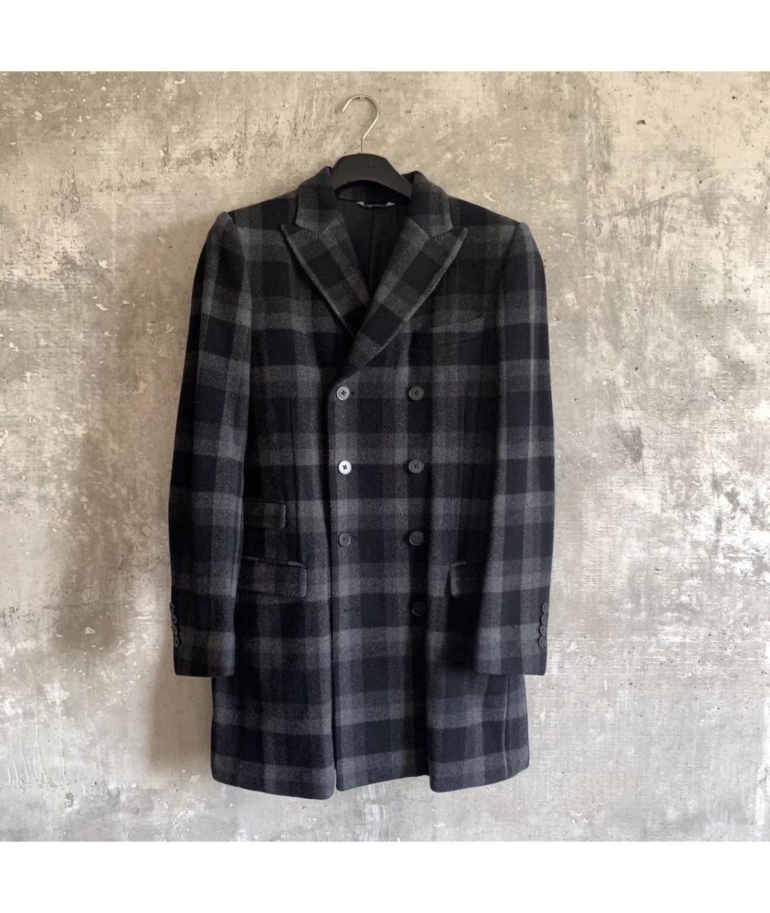 DOLCE&GABBANA Серое шерстяное пальто, фото 6