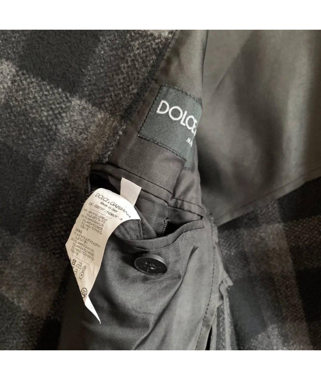 DOLCE&GABBANA Серое шерстяное пальто, фото 5