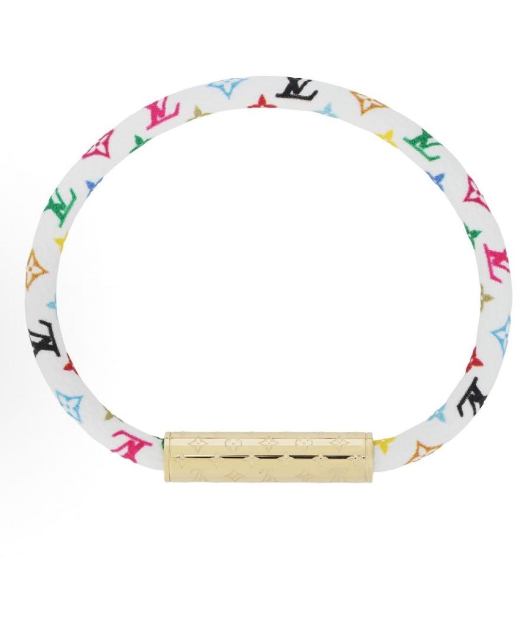 LOUIS VUITTON Белый кожаный браслет, фото 4