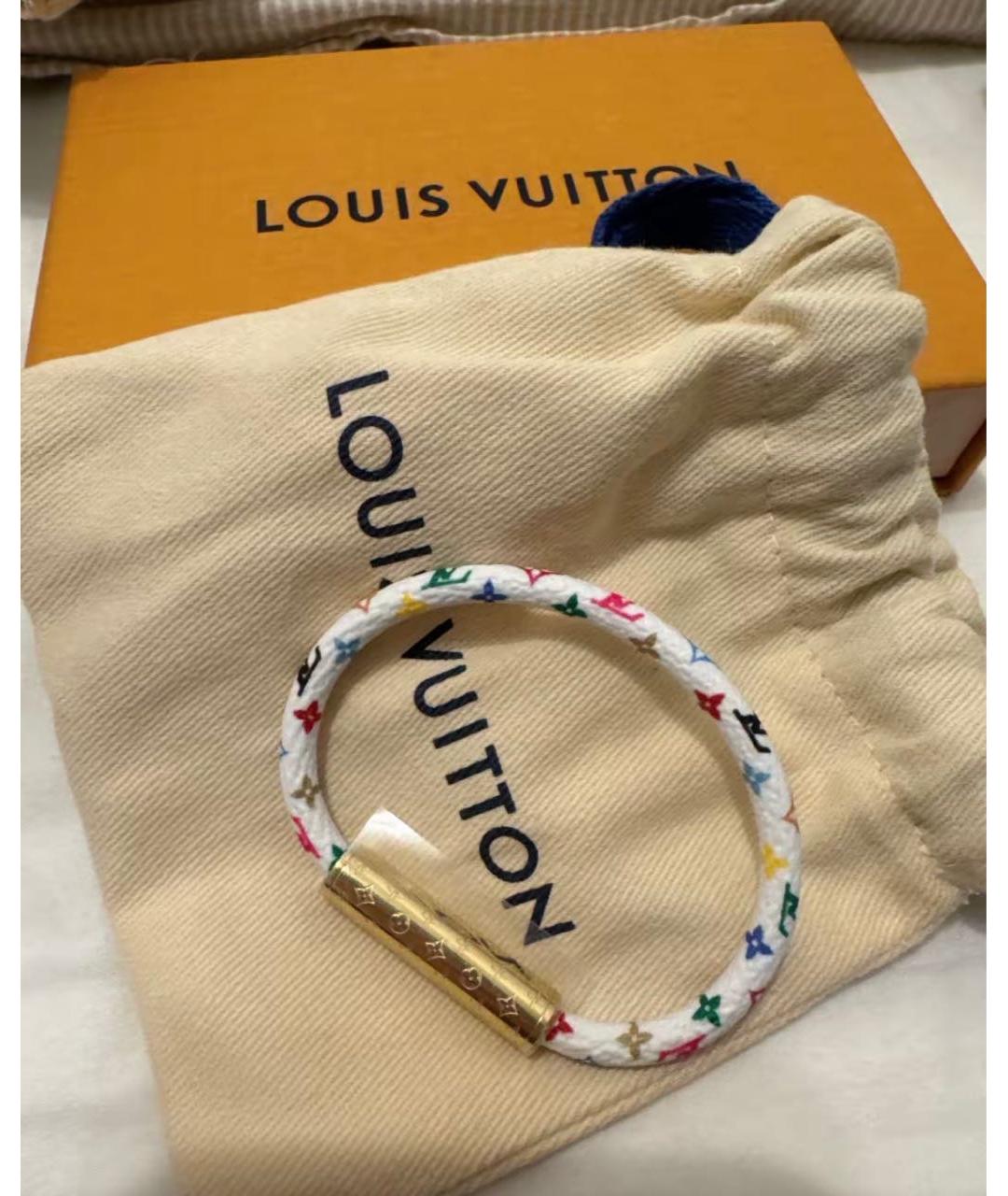LOUIS VUITTON Белый кожаный браслет, фото 2