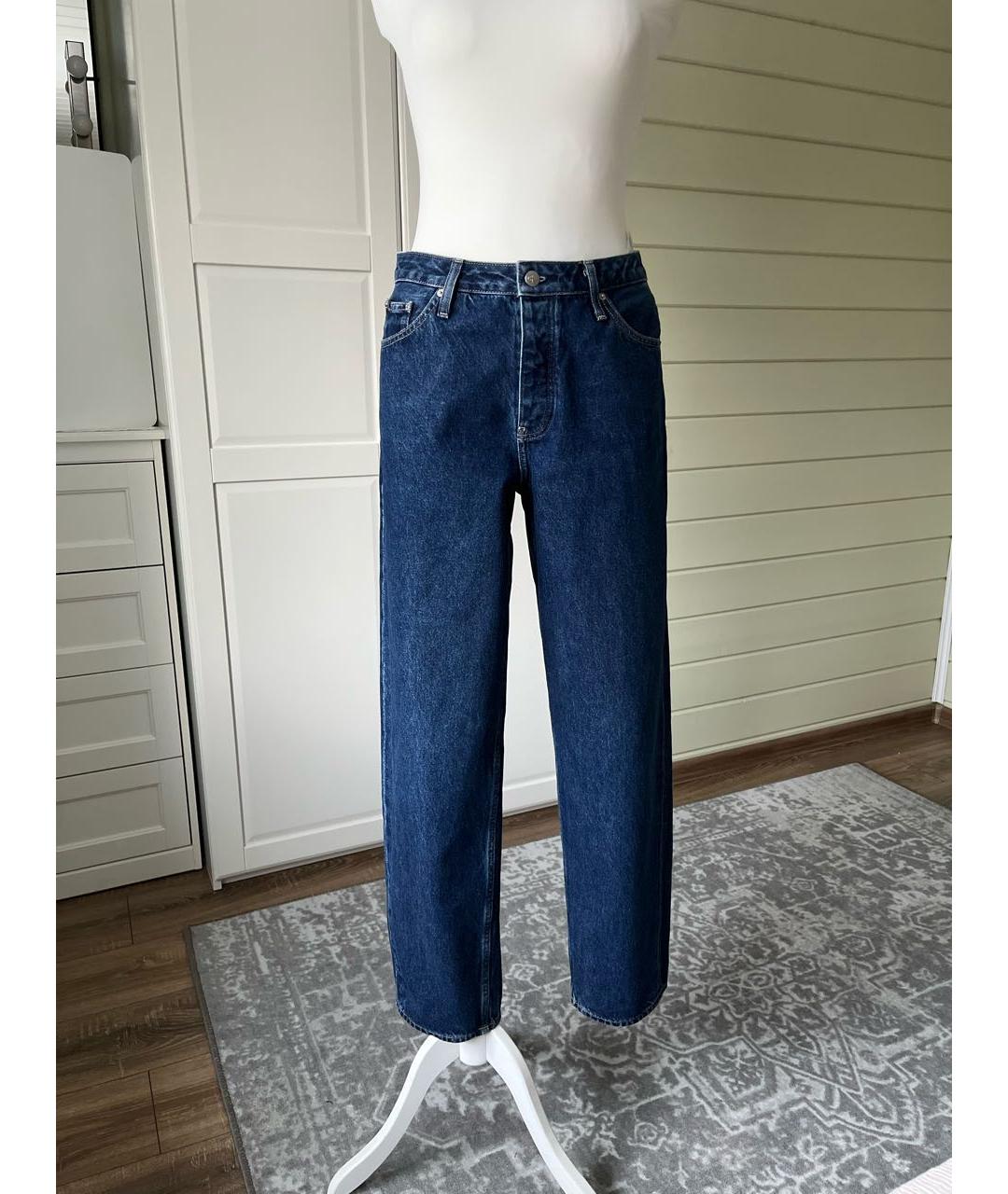 CALVIN KLEIN Синие хлопковые прямые джинсы, фото 2