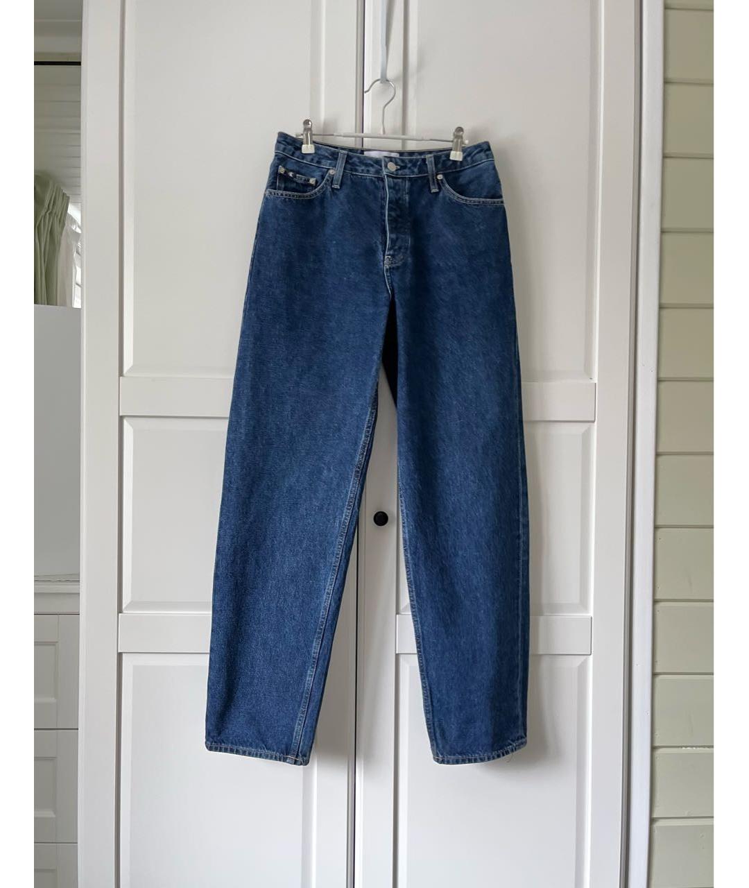 CALVIN KLEIN Синие хлопковые прямые джинсы, фото 9